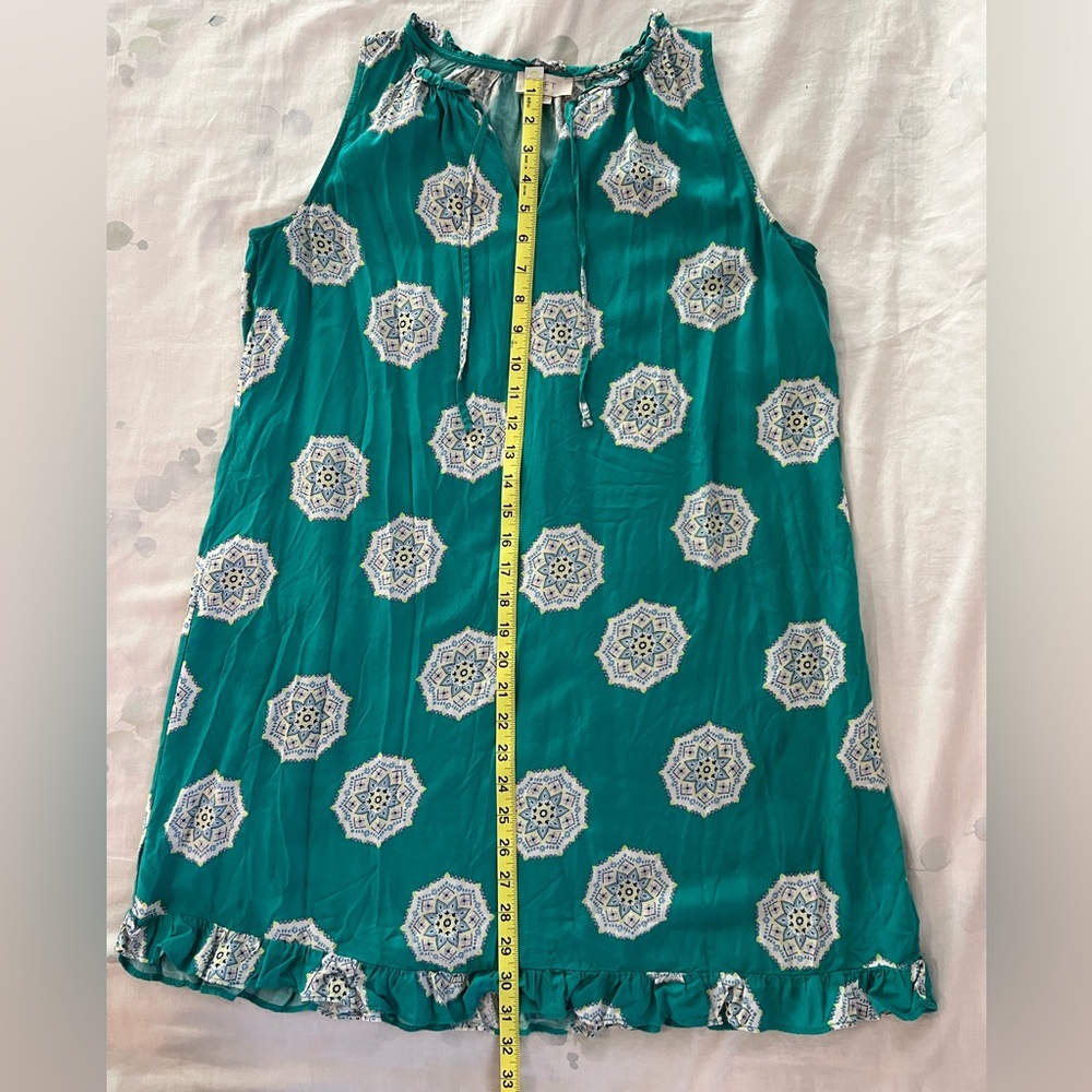 LOFT Turquoise Patterned Sundress - Picture 4 of 6